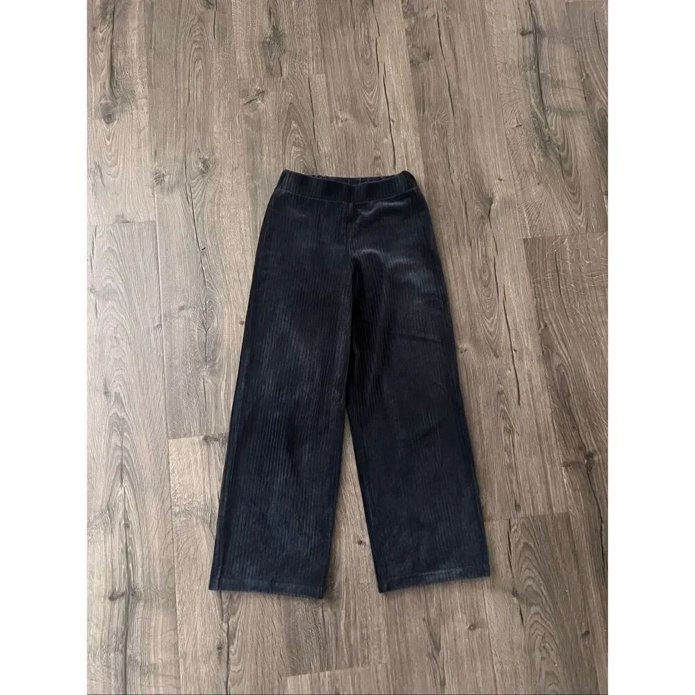 Zara Corduroy Wide Leg Navy Lightweight Elastic waist Girl pants size 10